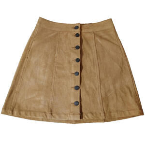 Mudd Button Down Skirt Swade light brown tan Sz 1 Western Cowgirl Theme Stretch